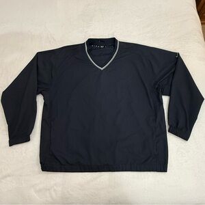Nike Golf Men's Navy V-Neck Pullover Windbreaker Jacket Vintage Y2K - XL